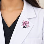 Pink Bow Stethoscope Medical Brooch Enamel Pin