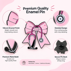 Pink Bow Stethoscope Medical Brooch Enamel Pin